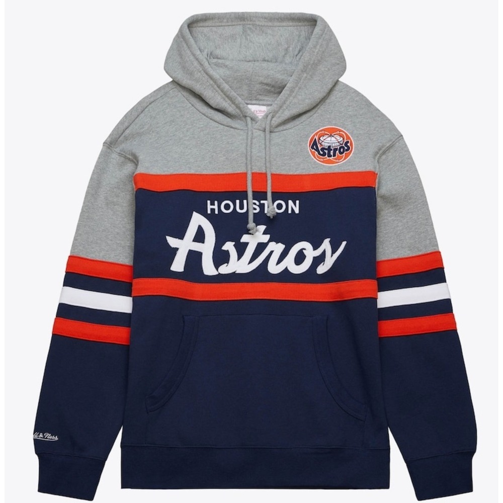 Mitchell & Ness Houston Astros Head Coach Pullover Hoodie Sweatshirt NEW M $110